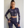 Мармуровий комплект Crop top+Leggings marble 03
